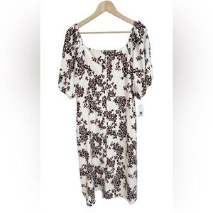 Ophelia Rose Womens Midi Dress Prairie Cottagecore Button Front Size XL NWT